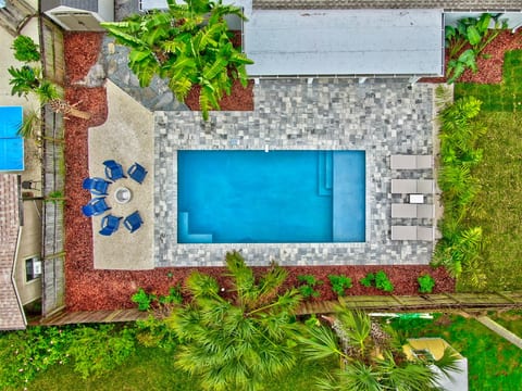 Overhead view of pool