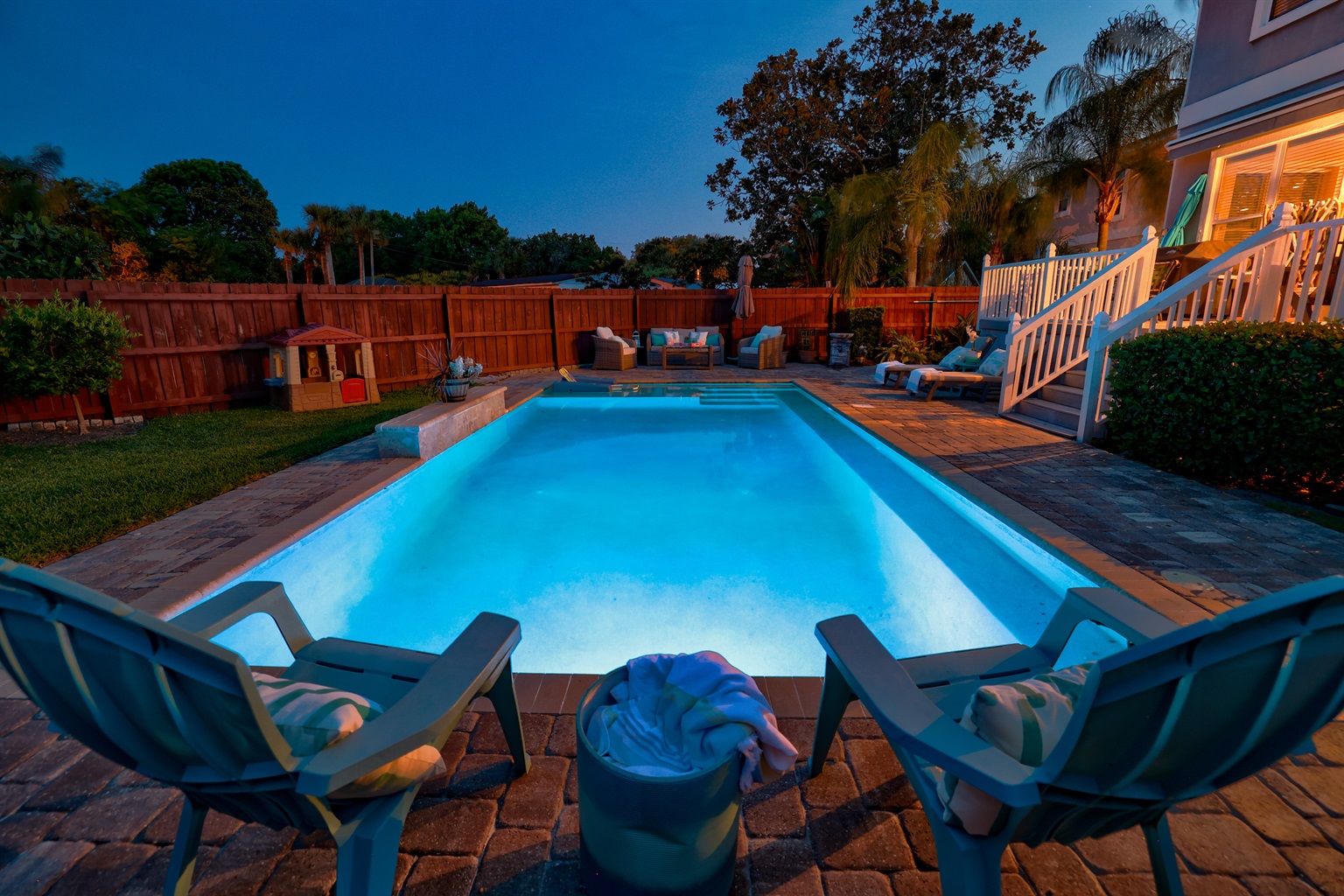 Private heated pool - Villa Bella: Luxury home w/ heated pool 5 blocks to beach - Jacksonville Beach