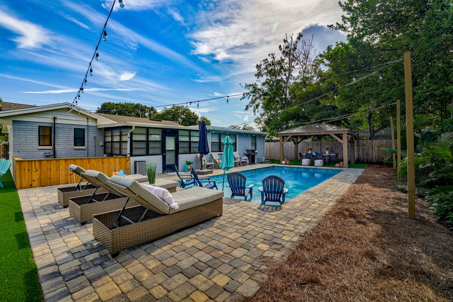 Privacy fenced back yard - Mermaid Cove: Renovated, heated pool home blocks to the beach - Jacksonville Beach