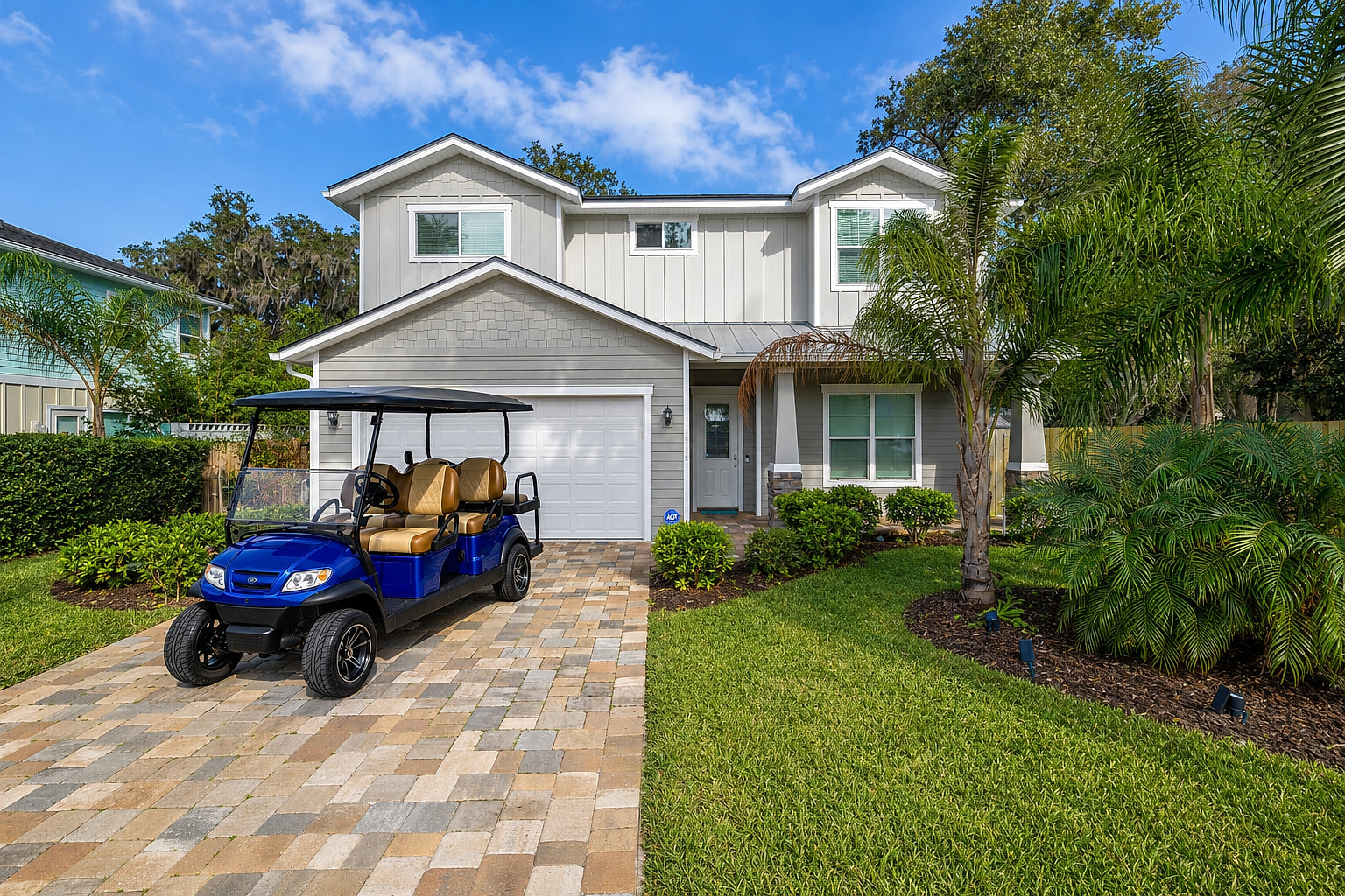 Limited-Time Perk: Complimentary 6-Seater Golf Cart* Free six-person golf cart included with 4+ night stays. Valid for reservations before 12/31/26. A $500 damage deposit is required. Subject to availability. Golf carts provided by Sublime Rides.