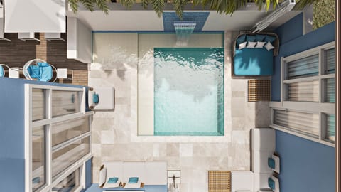 Private heated pool, steps from the beach