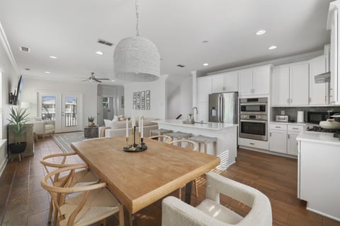 2nd floor kitchen, dining, and living area