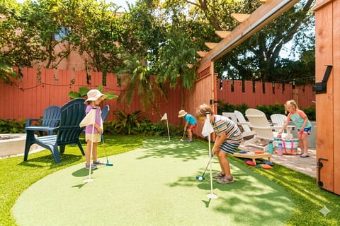 Private putting green and backyard play space make outdoor fun easy for kids and families during your stay.