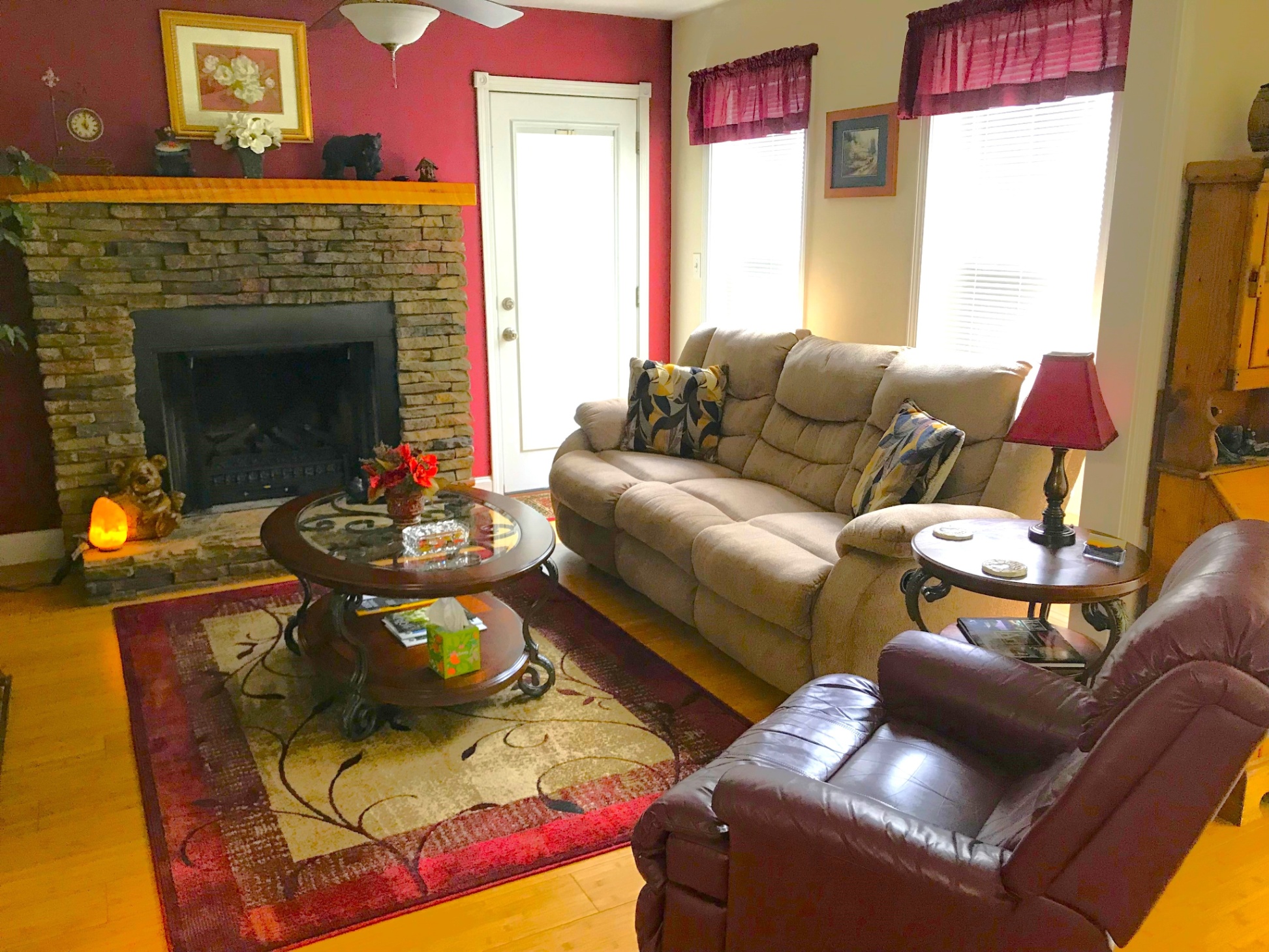 Living Room with Electric Fireplace