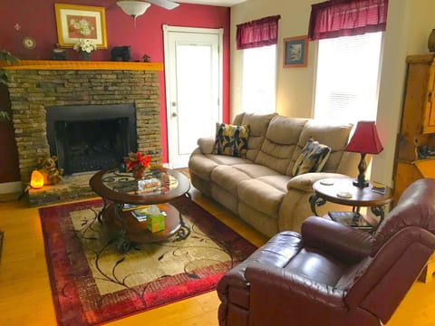 Living Room with Electric Fireplace