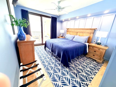 Primary bedroom with direct balcony access