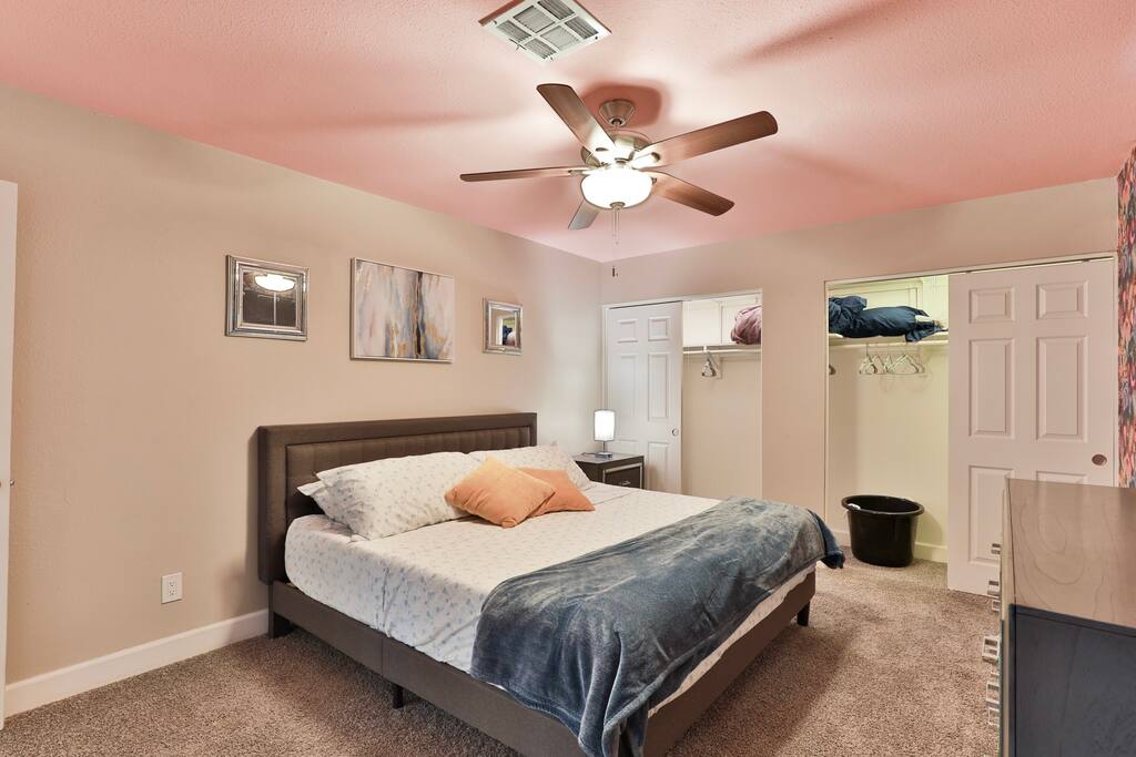 Primary bedroom with king size bed