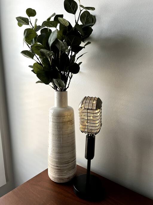 Country microphone lamp in bedroom 1