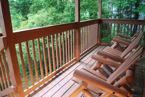 Enjoy the view of treetops from our rockers on the front porch.