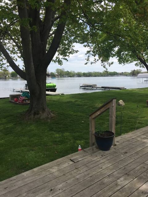 Beautiful deck overlooking the lake.