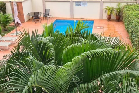 View of Swimming pool from first floor apartment