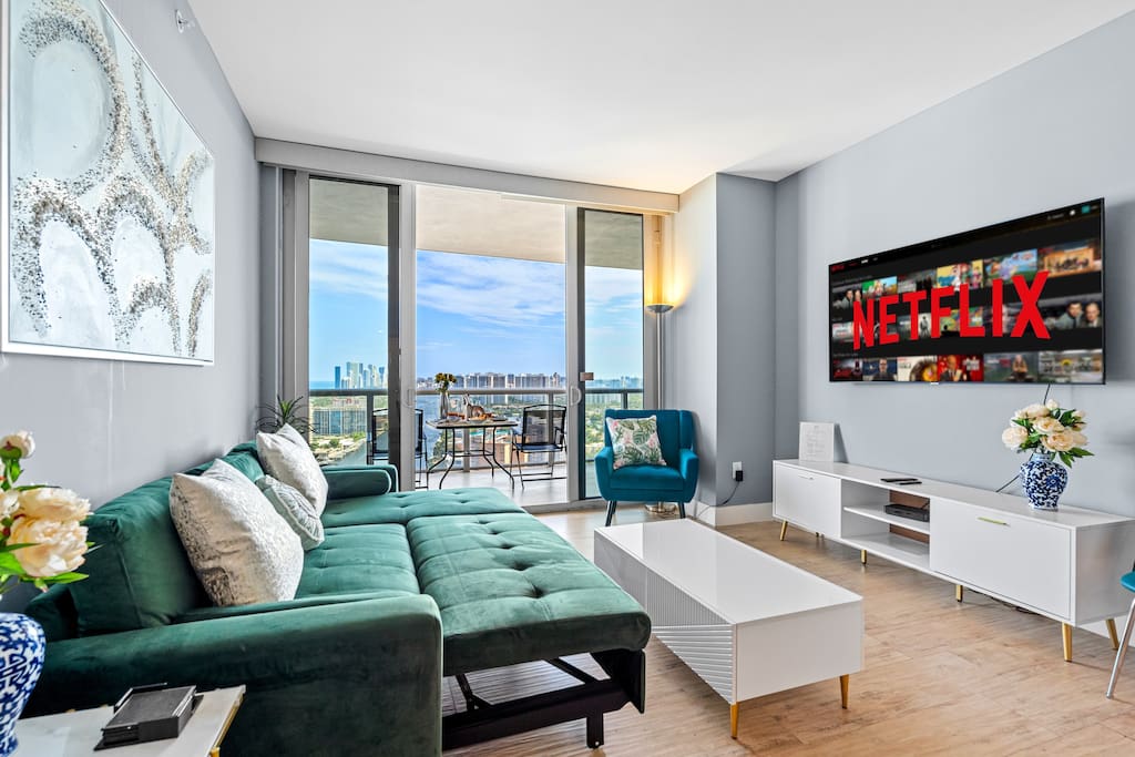 Living room with sofa bed