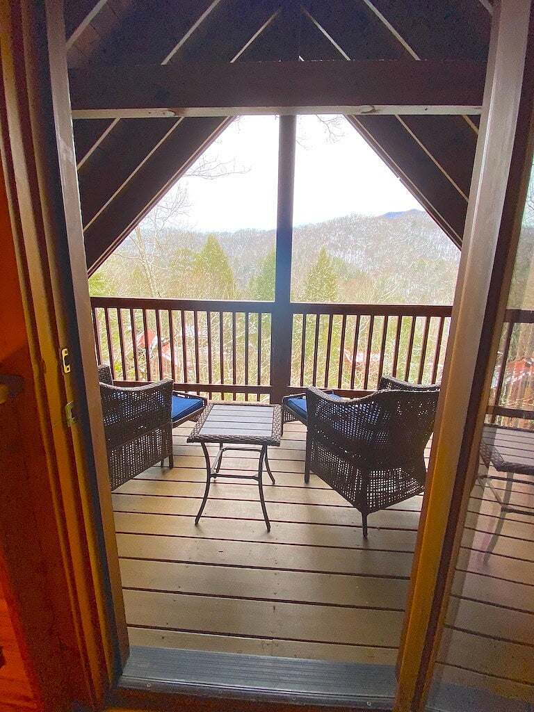 Upstairs deck with view