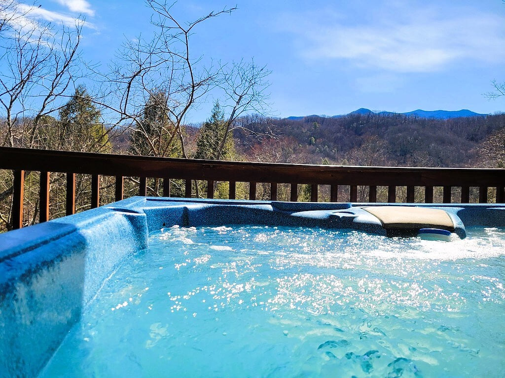 Hot tub on lower deck