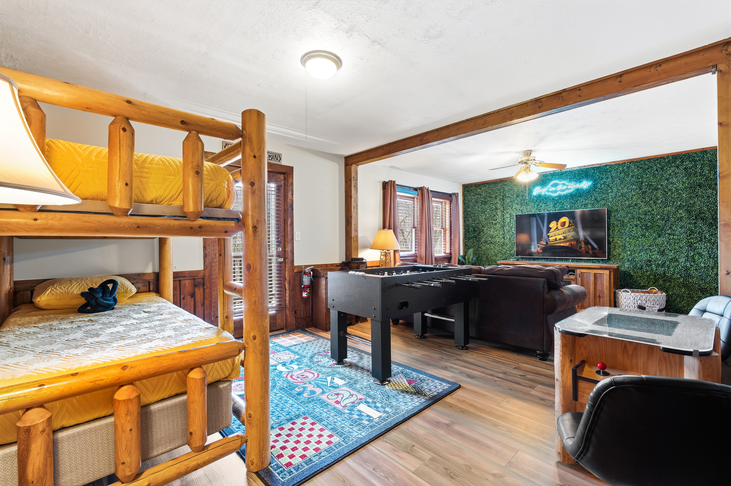 Lower level family room with bunks
