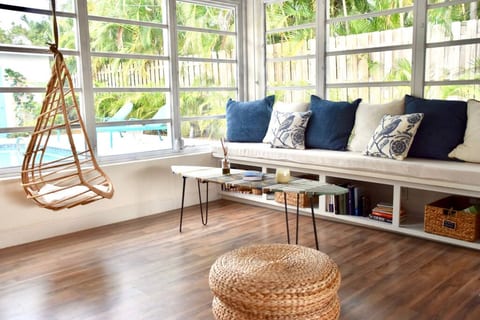 Reading nook perfect for relaxing and catching up on your favorite book after a day of sun