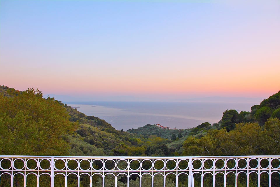 The first bedroom has patio doors to a spacious sun terrace with panoramic views.