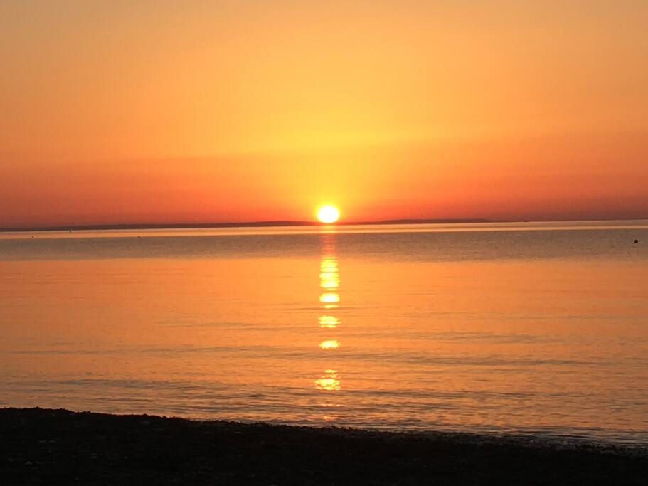 Sunset at Faros Beach close to the Appartment