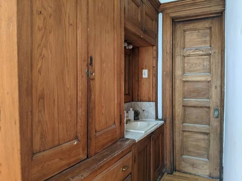 private dressing room with a sink.
