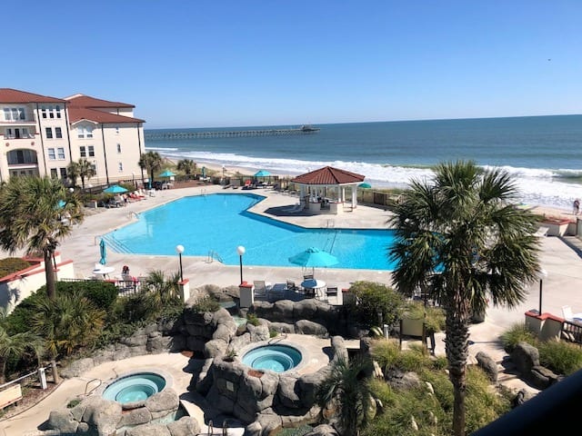 pool/courtyard/hot tubs. View from our balcony.