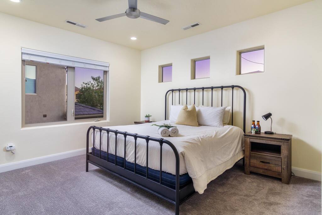 Master bedroom with King sized bed on the Second floor, Has private bathroom