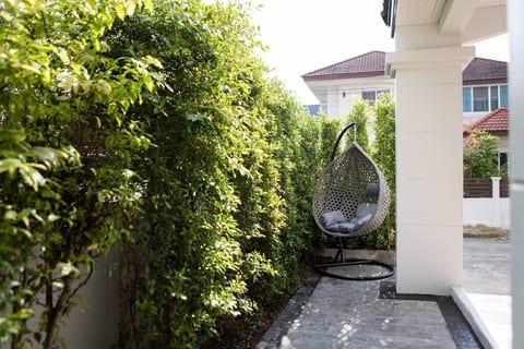Relax in our cozy bird nest swing, perfect for soaking up the morning sun or unwinding in the evening breeze. Your serene spot awaits!