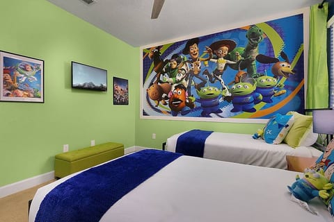 Upstairs Toy Story Bedroom #9 with 2 twin beds - Shares Bathroom #8 with Bedroom #8