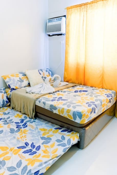 bed set up for extra people