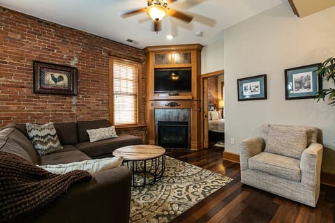 Main living space with gas fireplace and plenty of space to relax.