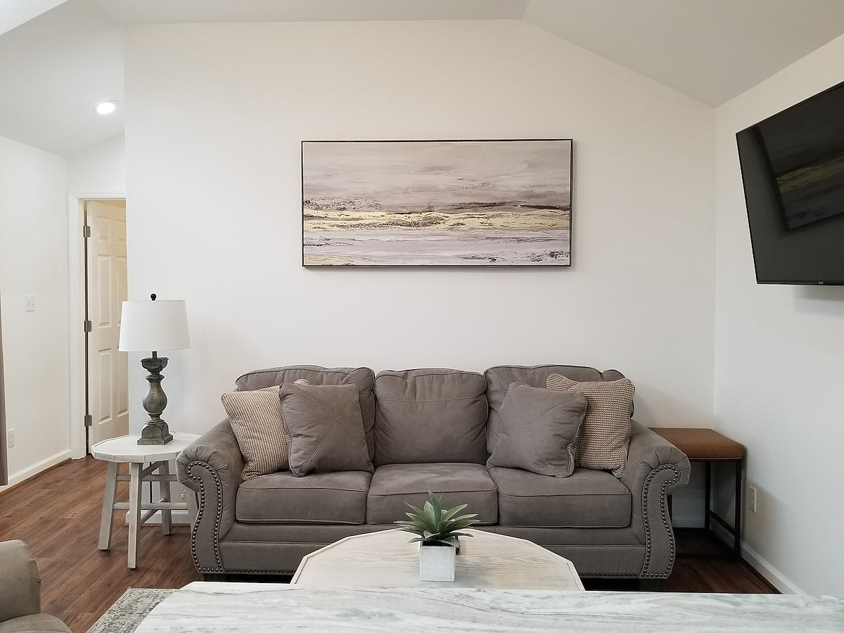 Livingroom area w/pull out sofa sleeper. 55" Smart TV w/Amazon and Dish Satellite 1bd/1bt-Sleeps 4/Near Benning, Uchee, Columbus