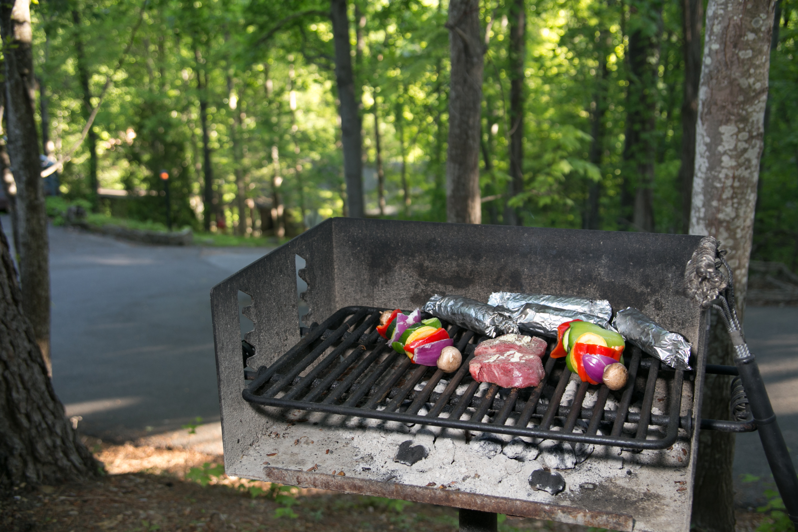 Park grill off the kitchen deck.