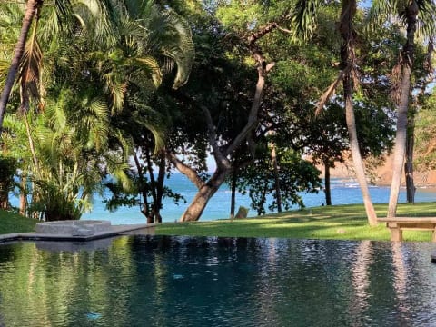 Yes, the ocean is that close! This is a view from the villa's private pool.