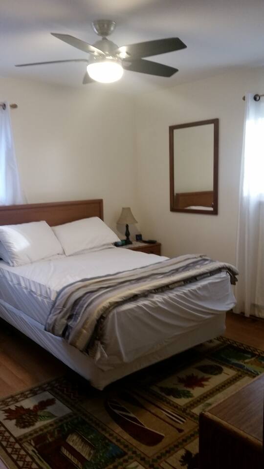 Bedroom 1 has a full bed, largest of the second floor bedrooms. 