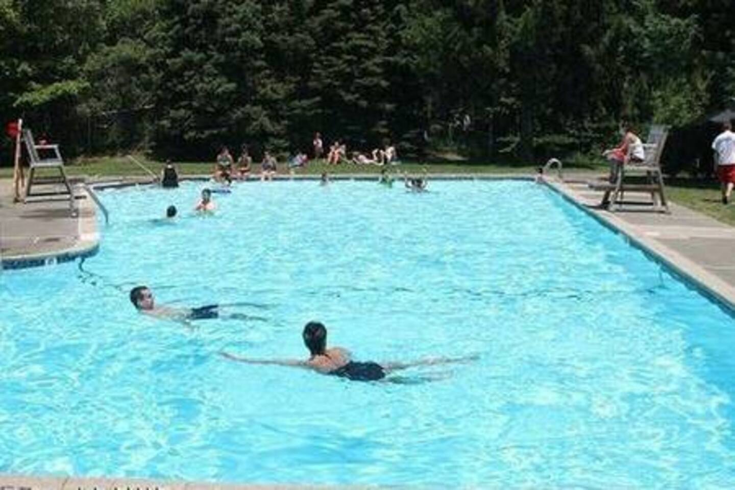 This is the outdoor pool. Not heated!