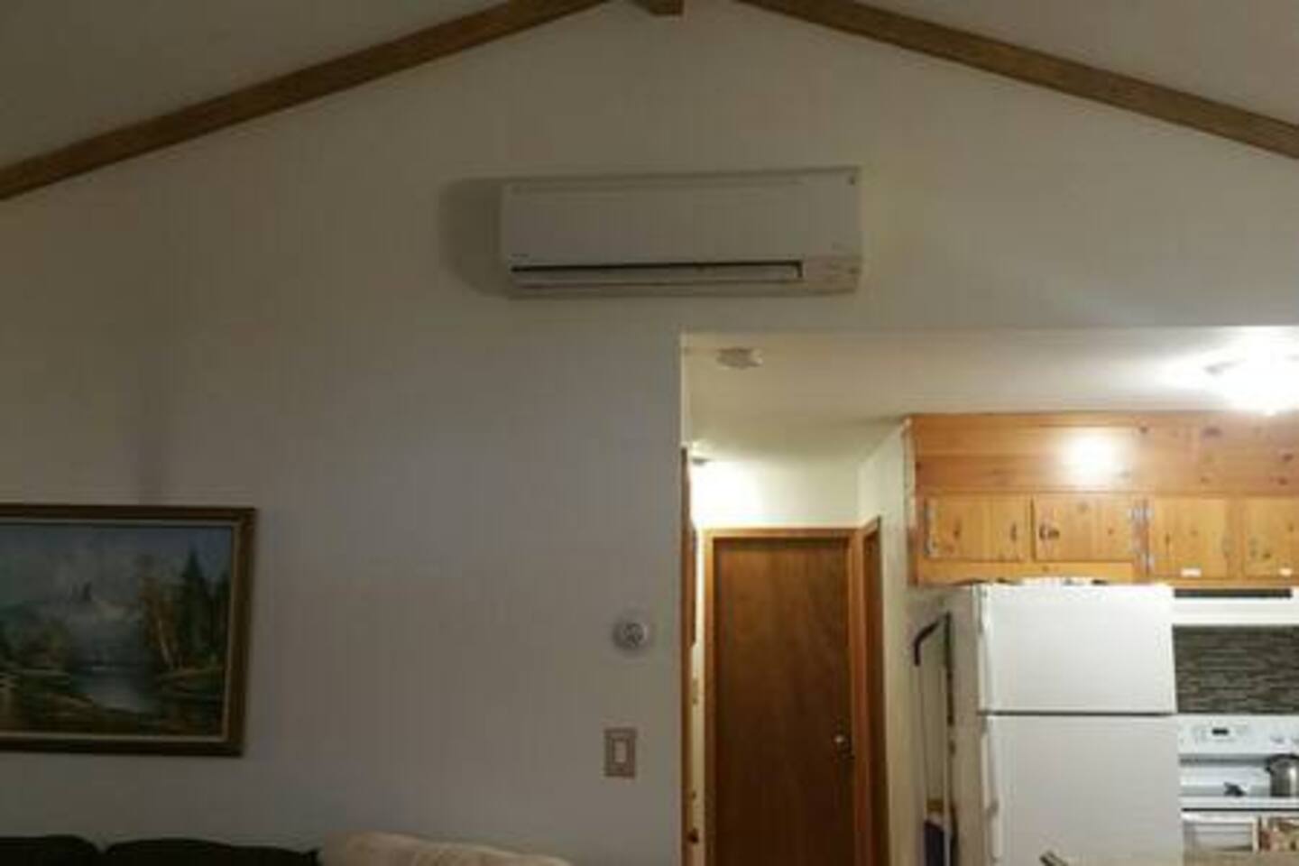 A mini split system allows for ample Heating and AC all controlled by a digital thermostat.