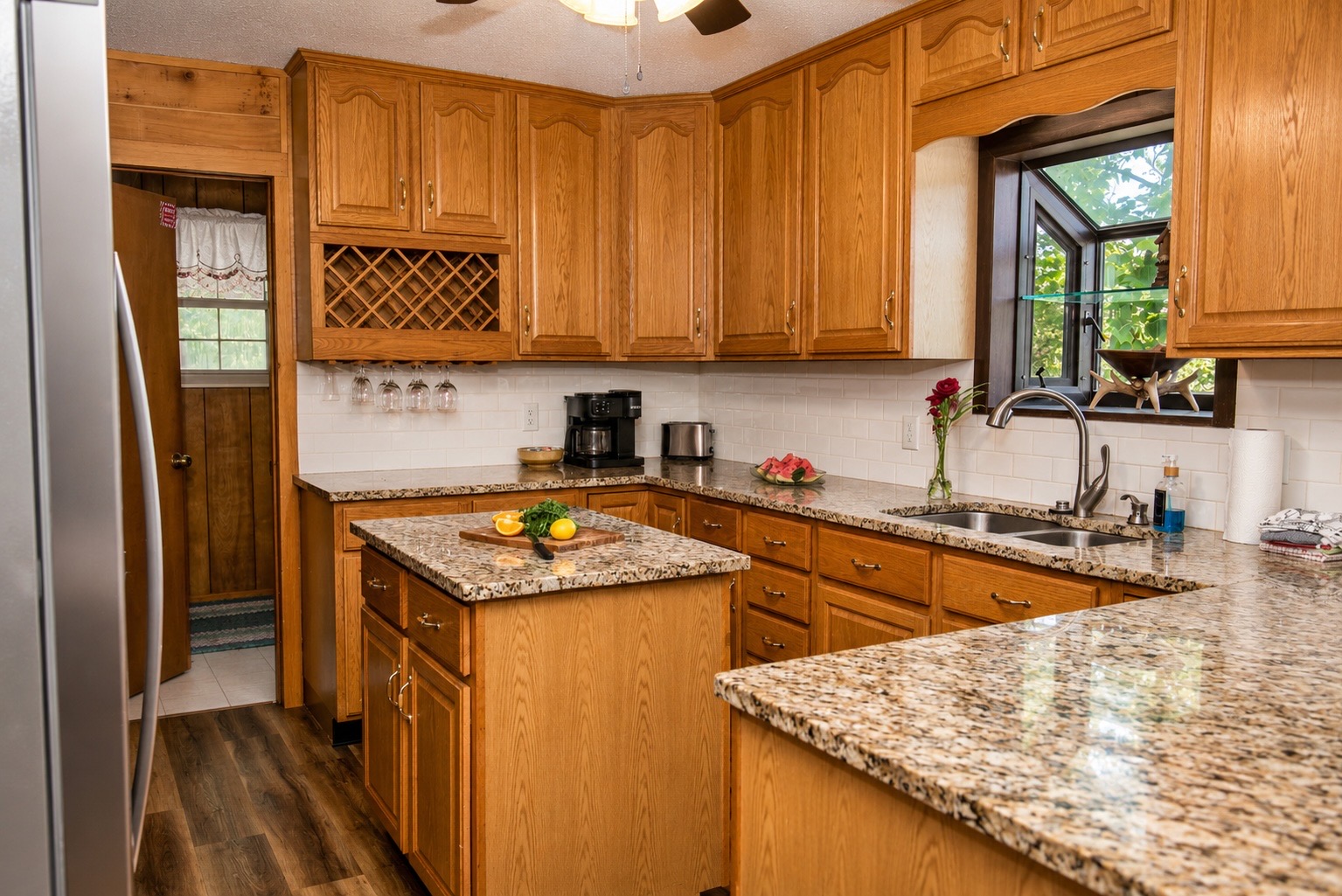 Inviting kitchen with elegant stone countertops