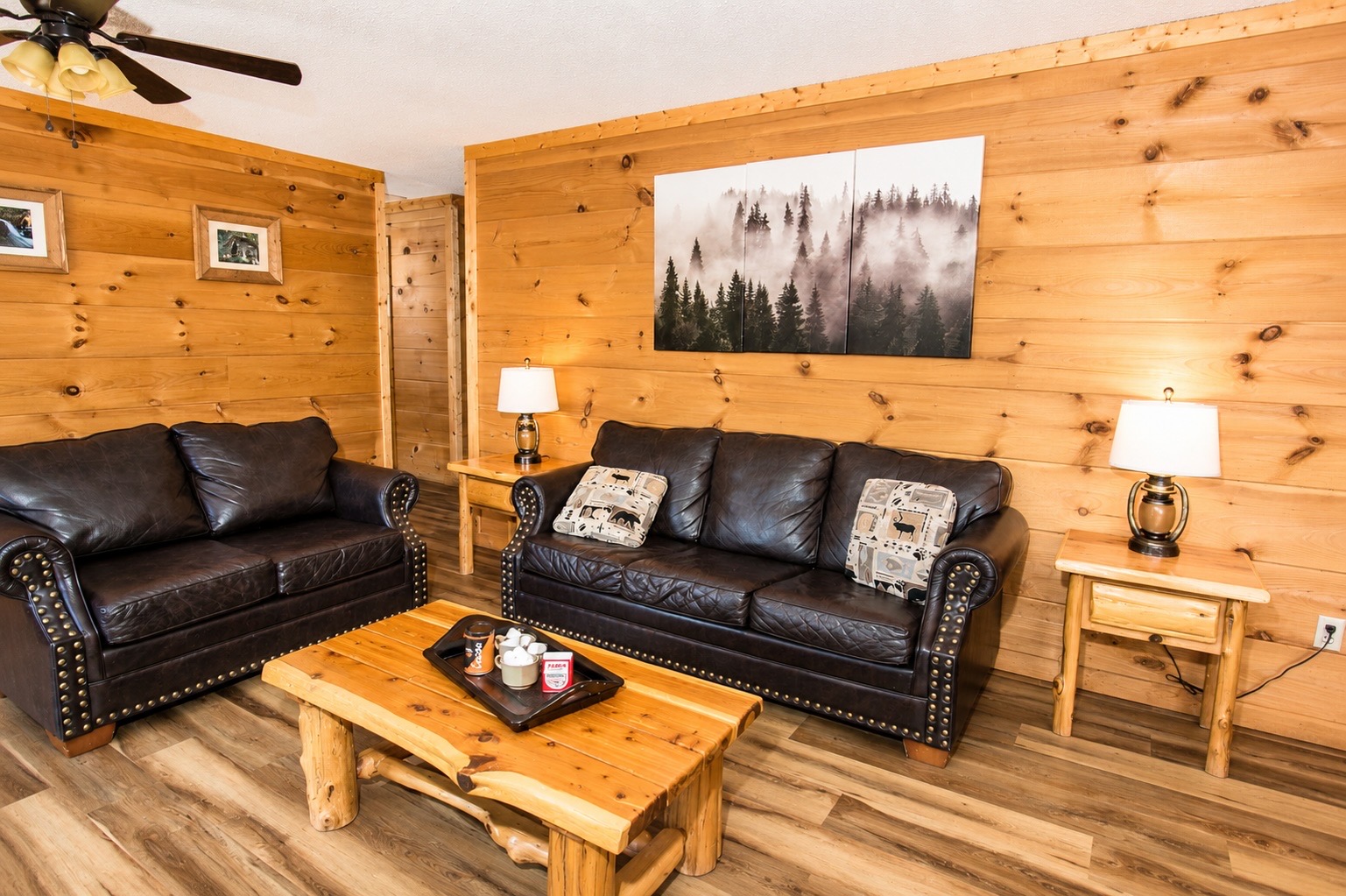 Inviting rustic seating area