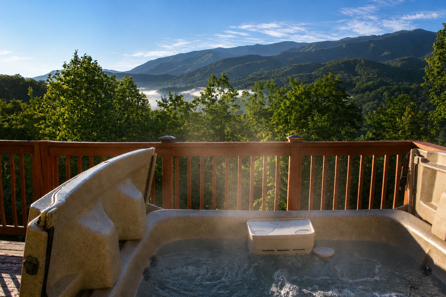 Relaxing hot tub with stunning mountain views
