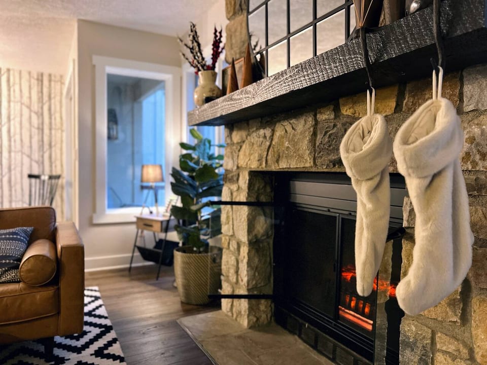 The stockings were hung
by the chimney with care,
In hopes that St. Nicholas soon would be there....