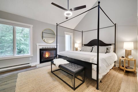 Unwind in your private sanctuary. Lake views through the trees, fireplace ambiance, and premium bedding ensure the perfect night's sleep after Pocono adventures.