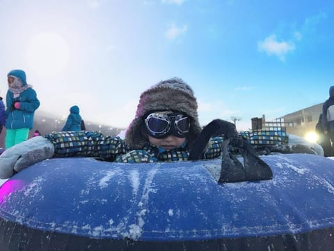 Winter snowtubing fun is hard to beat. Crested Falcon is only 9 miles to Camelback for skiing and tubing fun.