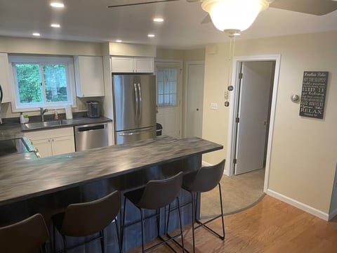 Fully stocked renovated kitchen with brand new appliances.