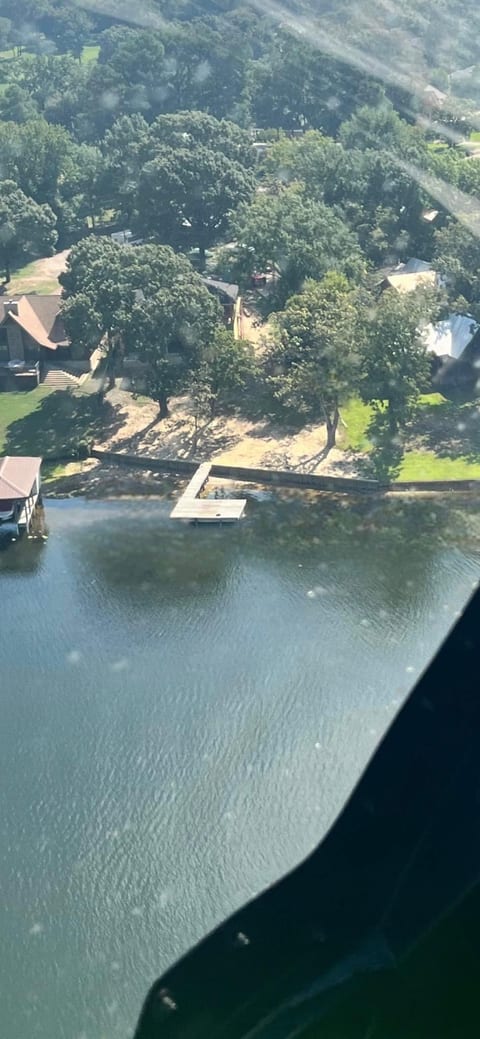 Ariel shot of dock and lake access