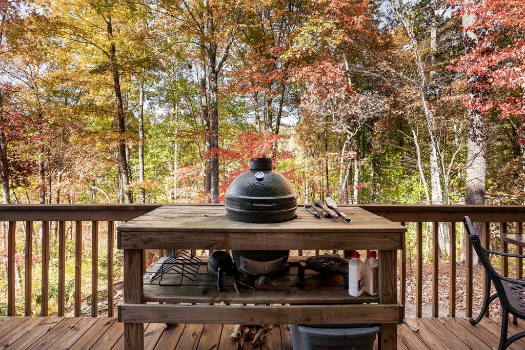 Cook up some great meals on the Green Egg!  Charcoal included.... - Carolina Moon Cabin in Franklin NC - Franklin