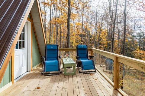 The back deck with 2 zero gravity lounge chairs.