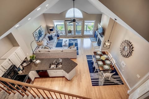 Overlooking the main living area