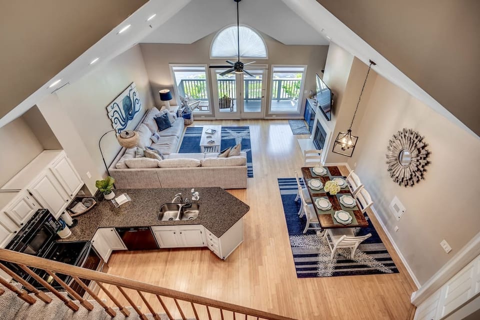 Overlooking the main living area
