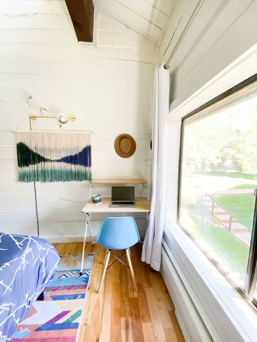 More formal workspace.  The table is usually folded up and in a closet but lightweight and simple to set up. - Boho Chalet in Vail on Free Bus Route - Vail