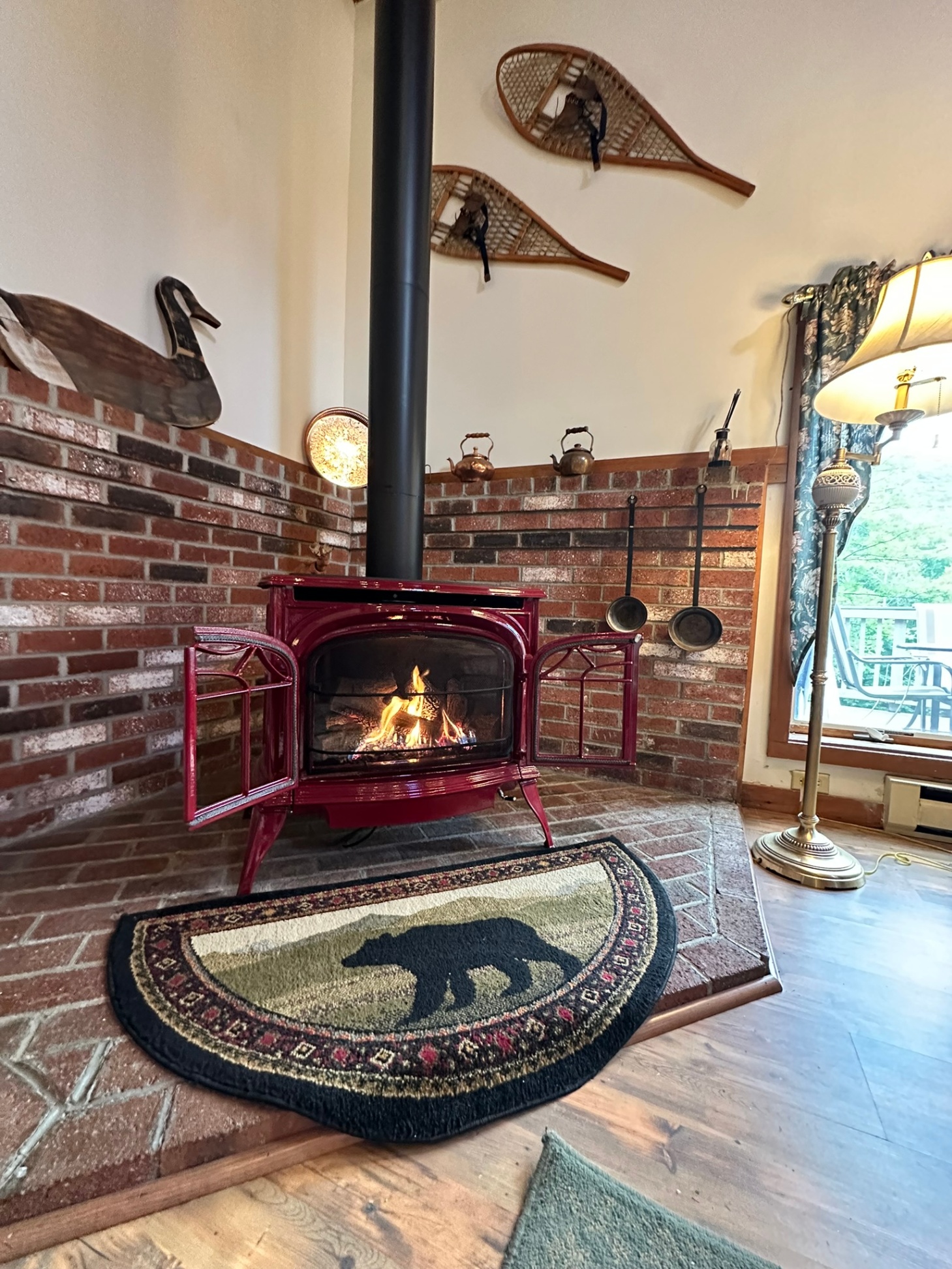 Gas stove. Perfect way to warm up after leaf peeping!