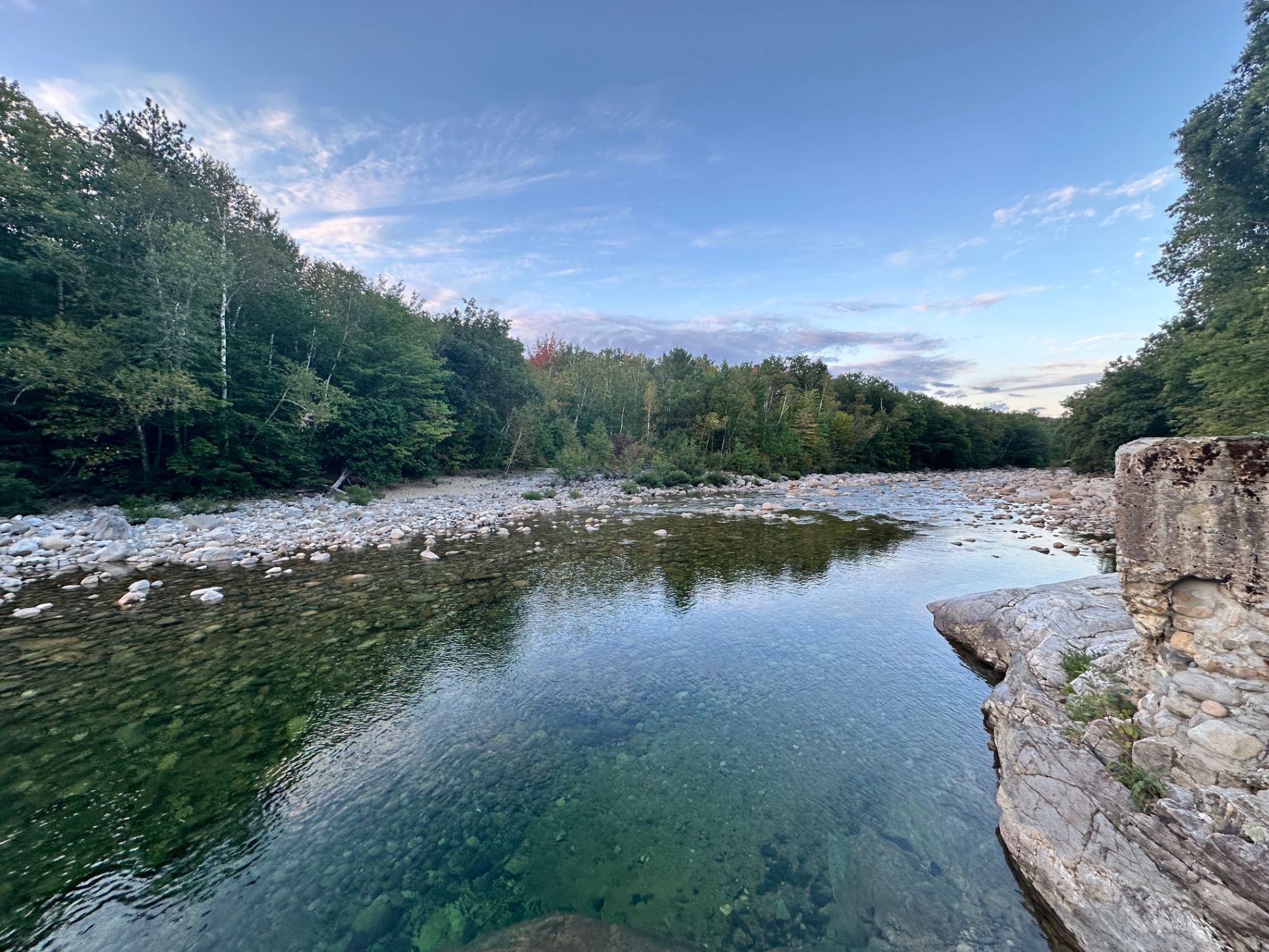Swim hole and jump behind home. 